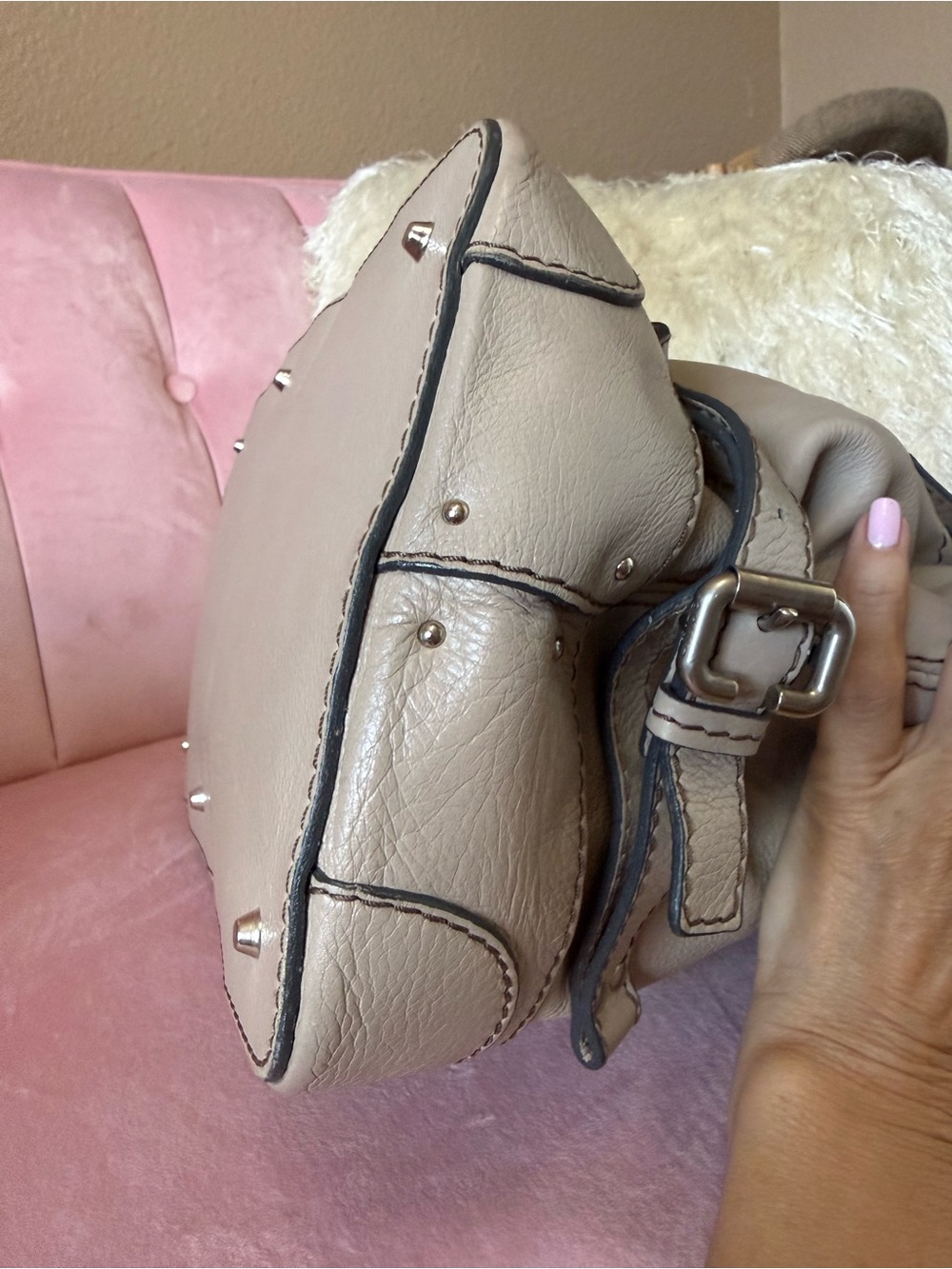 💯 Auth! Classic CHLOE  PADDINGTON Tan Leather  Handbag W Silver Tone Lock & Key - Picture 11 of 17